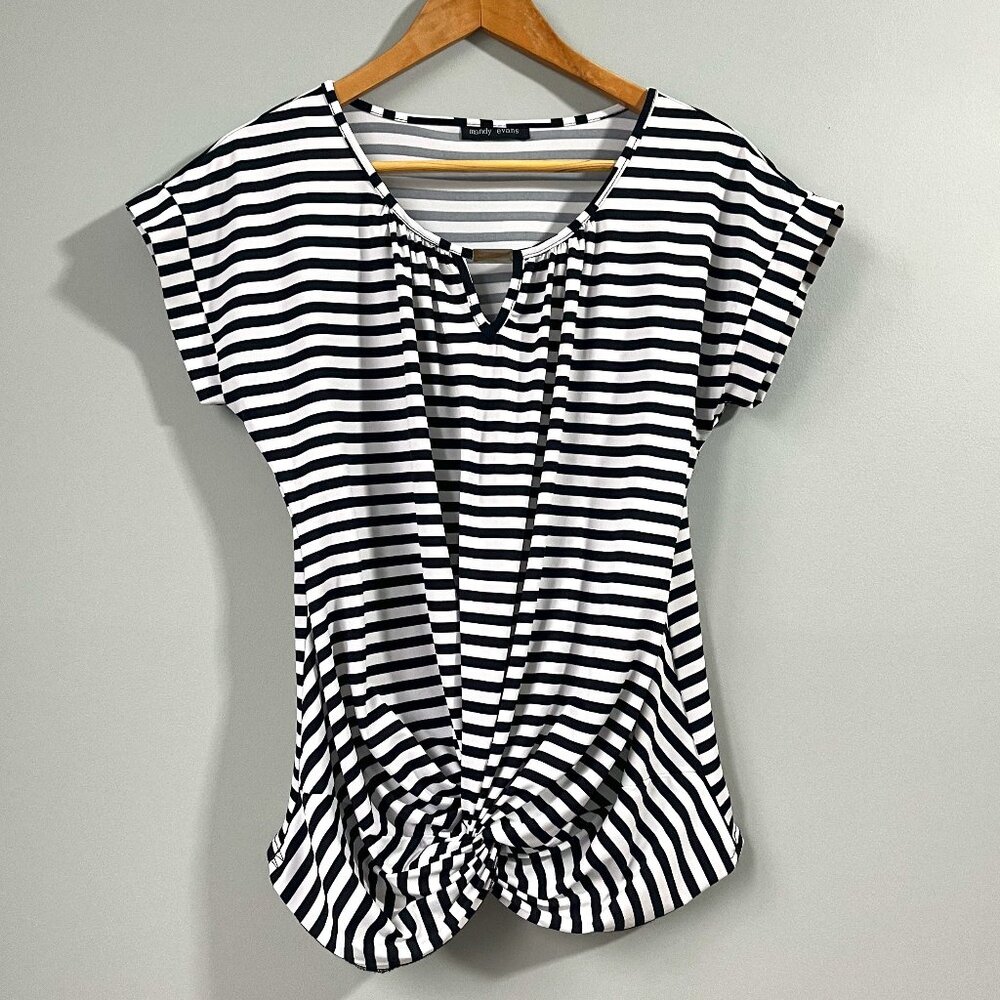 Mandy Evans black and white Striped Tee